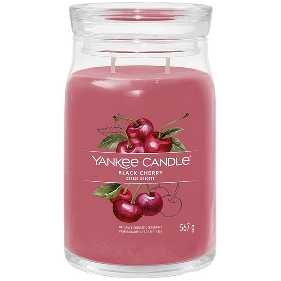 Yankee Candle Black Cherry - Dojrzałe wiśnie zapachowa świeczka Signature duża szklana 2 knoty 567 g