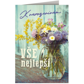 Nekupto Přání K narozeninám s lučními květy 115 x 170 mm Nekupto Přání K narozeninám s lučními květy 115 x 170 mm
