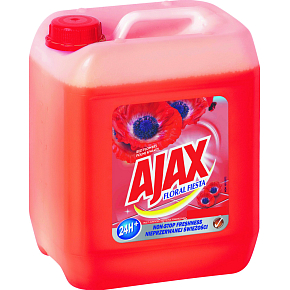 Ajax na podlahy i powierzchnie Floral Fiesta Red Flowers uniwersalny środek czyszczący, mak, 5 l