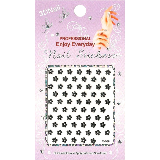 Nail Stickers 3D nálepky na nehty 1 aršík 10100 R-026