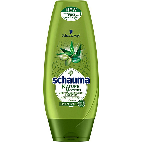 Schauma Nature Moments Středomořský olivový olej a Aloe Vera regenerační proti třepení konečků balzám na vlasy 200 ml