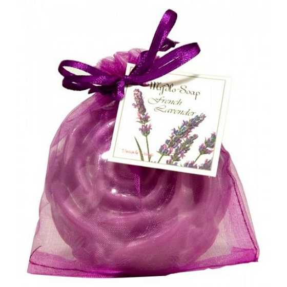 Soaptree Levandule luxusní mýdlo s mandlovým olejem v organzovém sáčku Květina 80 g