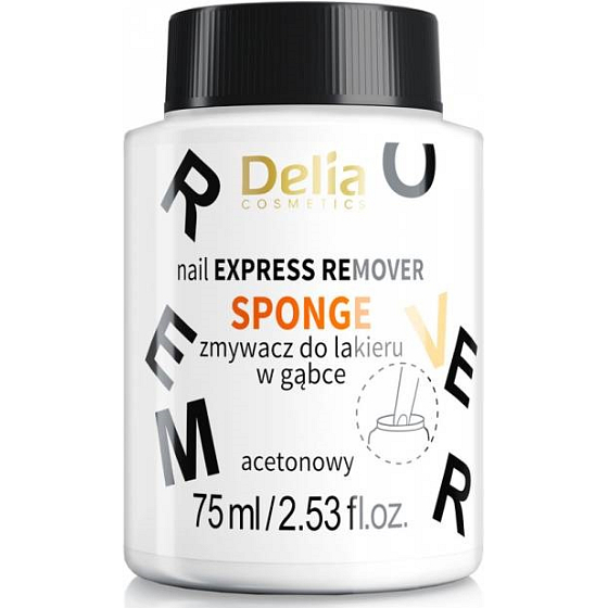 Delia Cosmetics Acetonový odlakovač s houbičkou 75 ml