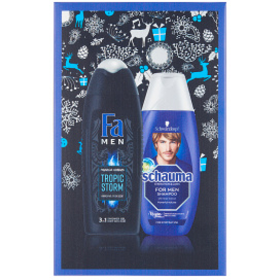 Fa Men Tropic Storm sprchový gel 250 ml + Schauma Men šampon na vlasy 250 ml, kosmetická sada