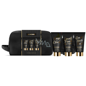 Grace Cole GC Homme żel myjący 100 ml + żel oczyszczający do twarzy 100 ml + szampon 100 ml + gąbka myjąca + kosmetyczka, zestaw kosmetyków dla mężczyzn
