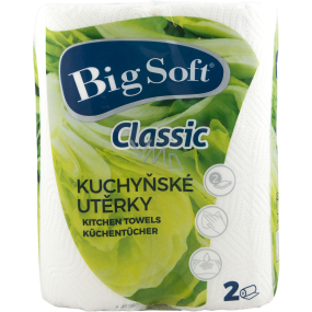 Big Soft Classic 2-warstwowe ręczniki papierowe kuchenne, 2× 51 kawałków, 2 rolki Big Soft Classic 2-warstwowe ręczniki papierowe kuchenne, 2× 51 kawałków, 2 rolki