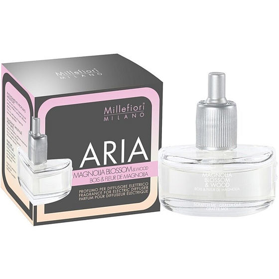 Millefiori Milano Aria Magnolia Blossom & Wood - Kwiaty magnolii i Drewno  napełniacz do elektrycznego dyfuzora zapachowego 6-8 tygodni 20 ml