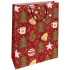Nekupto Torba prezentowa z papieru 32,5 x 26 x 13 cm Choinki bożonarodzeniowe czerwona