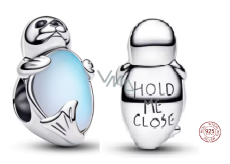 Charm Sterlingové stříbro 925 Tuleň s opálovým efektem, symbol něžnosti a ochrany, korálek na náramek zvíře