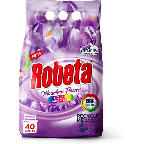 Robeta Mountain Flower proszek do prania kolorów 3 kg, 40 prań