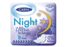 Carine Ultra Wings Night wkładki intymne 8 sztuk