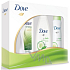 Dove Go Fresh Touch Okurka & Zelený čaj deodorant sprej pro ženy 150 ml + sprchový gel 250 ml + tělové mléko 250 ml, kosmetická sada