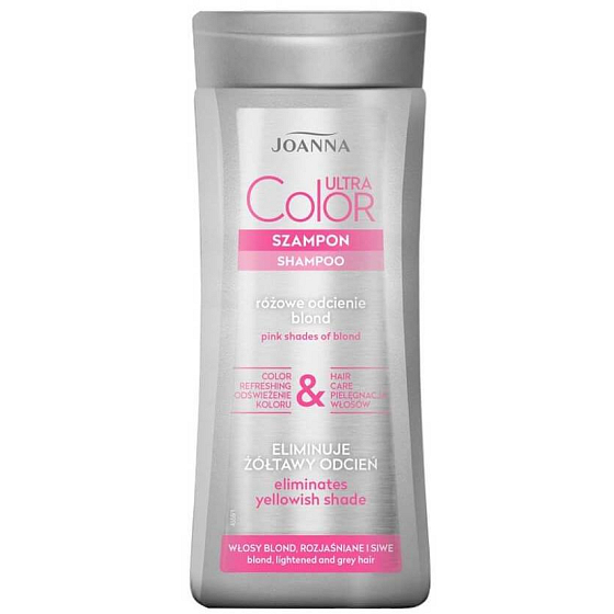 Joanna Ultra Color System Różowy szampon do blond, rozjaśnionych i siwych włosów 200 ml