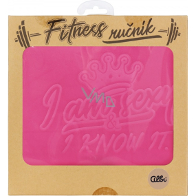 Albi Fitness ručník I am sexy růžový 90 x 50 cm