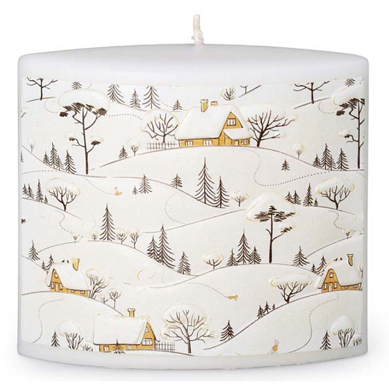 Emocio Snowy Poetry - Zasněžená poezie vonná svíčka elipsa 115 x 53 x 100 mm