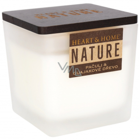 Heart & Home Nature Pačuli & guajakové dřevo vonná svíčka velká sklo, doba hoření až 40 hodin 210 g
