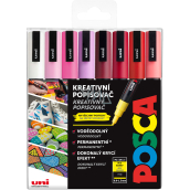 Posca Uniwersalny zestaw markerów akrylowych 0,9 - 1,3 mm Love mix ciepłych tonów 8 sztuk PC-3M