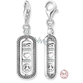Charm Srebrny 925 Miłość i pokój - obracający się symbol, hummer zapięcie wisiorek na bransoletkę miłość Charm Srebrny 925 Miłość i pokój - obracający się symbol, hummer zapięcie wisiorek na bransoletkę miłość