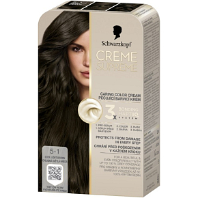 Schwarzkopf Creme Supreme farba do włosów 5-1 zimny jasny brąz 60 ml