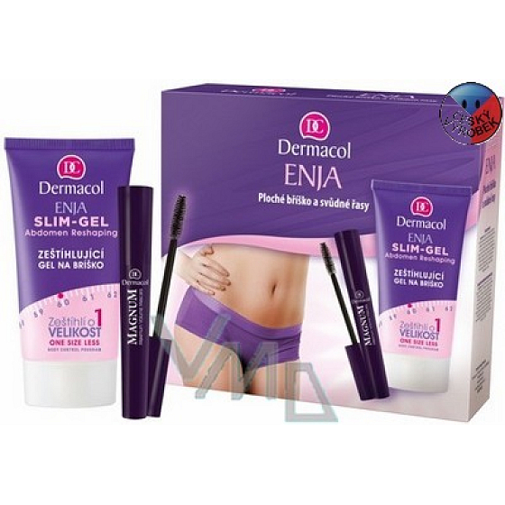 Dermacol Enja Zeštíhlující gel na bříško 150 ml + řasenka 9 ml, kosmetická sada