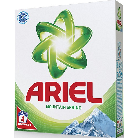 Ariel Mountain Spring prací prášek pro čisté a voňavé prádlo bez skvrn 4 dávky 280 g