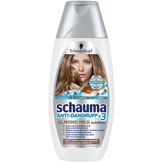 Schauma Anti-Dandruff x3 Almond Milk šampon pro náročné vlasy s lupy 250 ml