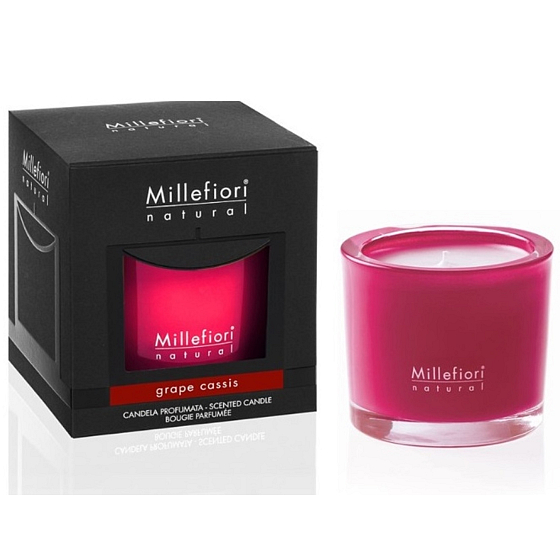 Millefiori Milano Natural Grape Cassis - Hrozny a Černý rybíz Vonná svíčka hoří až 60 hodin 180 g