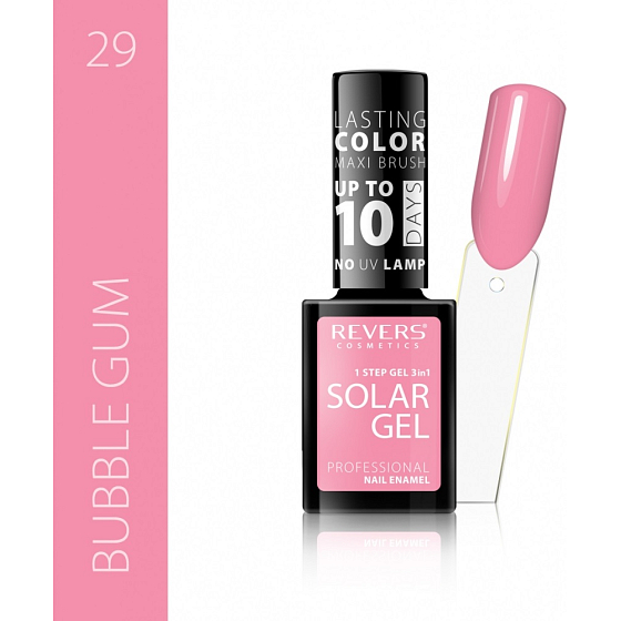 Revers Solar Gel gelový lak na nehty 29 Bubble Gum 12 ml