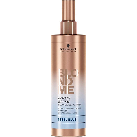 Schwarzkopf Professional BlondMe Instant Blush Blonde Beautifier Steel Blue tónovací sprej pro blond vlasy 250 ml