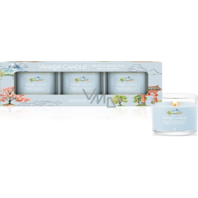 Yankee Candle Majestic Mount Fuji - Majestátní hora Fuji vonná svíčka votivní ve skle 3 kusy, dárková sada
