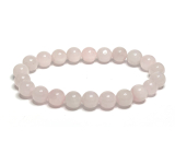 Różowy kamień naturalny, kulka 8 mm / 16 - 17 cm, kamień miłości