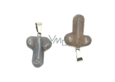 Achát Penis pro szczęście, przywieszek naturalny kamień ręcznie szlifowany cca 11 x 22 mm