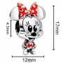 Zawieszka ze srebra próby 925 Disney Minnie Mouse myszka w kropkowanej sukience i kokardką, koralik do bransoletki