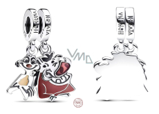 Charm Srebrny 925 Disney Król Lew Timon i Pumba 2w1, zawieszka na bransoletkę film