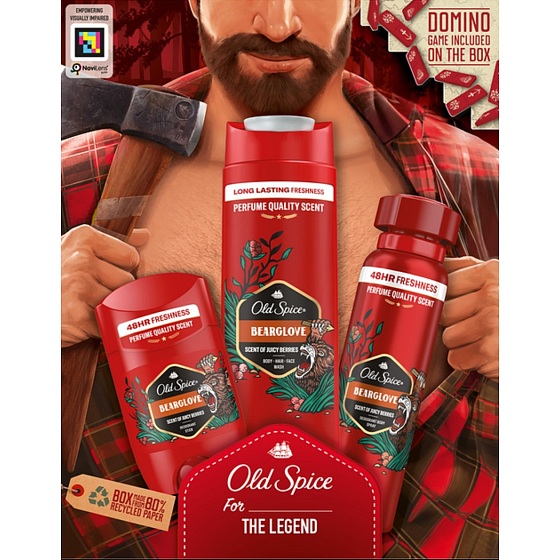 Old Spice Bearglove żel pod prysznic 250 ml + dezodorant w sztyfcie 50 ml + dezodorant w sprayu 150 ml, zestaw kosmetyków dla mężczyzn