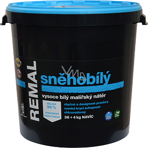 REMAL Śnieżnobiała wysoce biała farba na ścianę, 36+4 kg