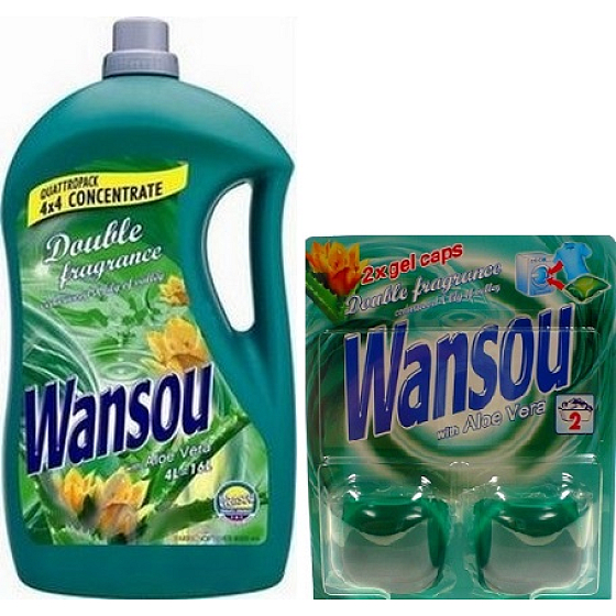 Wansou Double Fragrance Aloe Vera avivážní prostředek 4 l + gelové kapsle 2 kusy