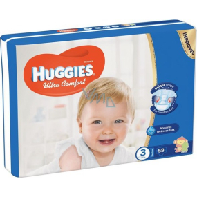 Huggies Ultra Comfort Jumbo velikost 3 5-8 kg plenkové kalhotky 58 kusů
