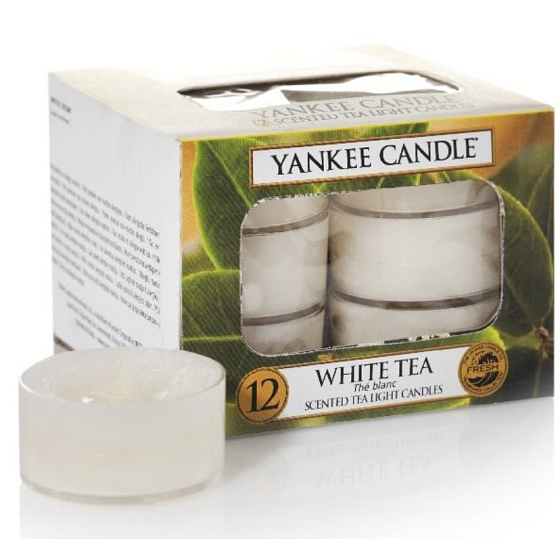 Yankee Candle White Tea - Bílý čaj vonná čajová svíčka 9,8 g 12 kusů