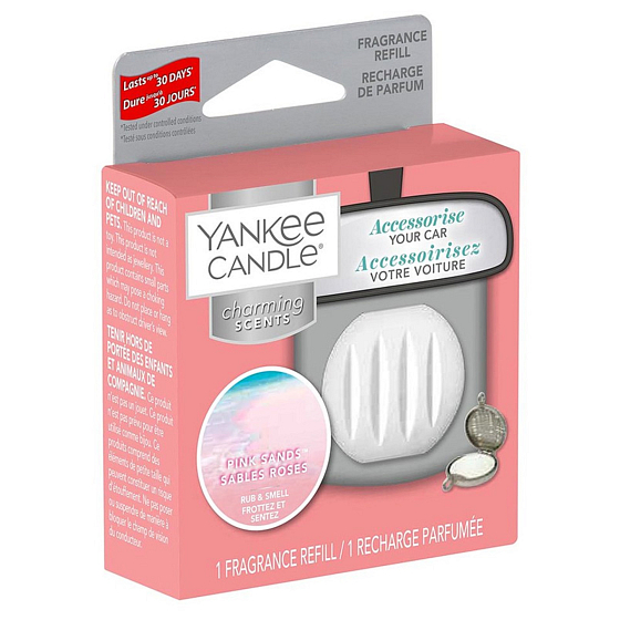 Yankee Candle Pink Sands - Růžové písky náplň vůně do auta Charming Scents 30 g