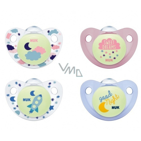 Nuk Trendline Den a Noc silikonové šidítko 6-18 měsíců 1 kus v balení, různé barvy