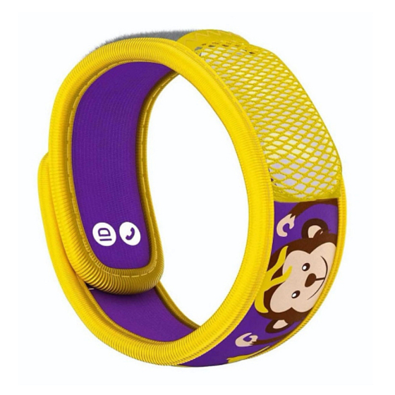 Parakito Repelentní náramek proti komárům dětský Opička přírodní, znovuplnitelný, voděodolný,ochrana 24h /den - 15 dní na náplň + dvě náplně