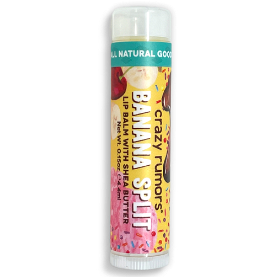 Crazy Rumors Banana Split balzám na rty s příchutí banánu 4,4 ml