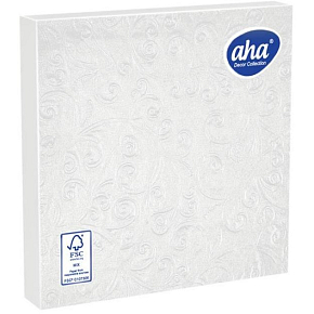 Aha Papírové ubrousky 3 vrstvé 33 x 33 cm 15 kusů Ražené bílé