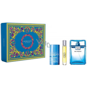 Versace Eau Fraiche Man toaletní voda 100 ml + deodorant stick 75 ml + toaletní voda 10 ml, dárková sada pro muže