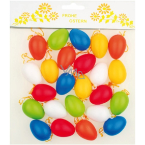 Vajíčka plastová na zavěšení 4 cm, 24 kusů v sáčku mix barev