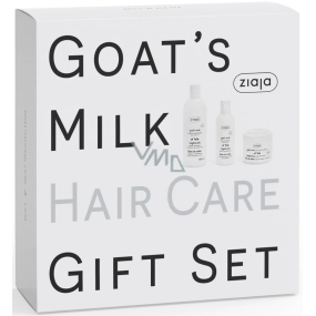 Ziaja Goat´s Milk Hair Care szampon do włosów 400 ml + odżywka do włosów 200 ml + maska do włosów 200 ml, zestaw kosmetyczny dla kobiet