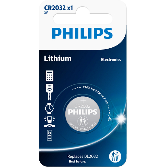 Baterie Philips Lithium CR2032 1 ks 3V