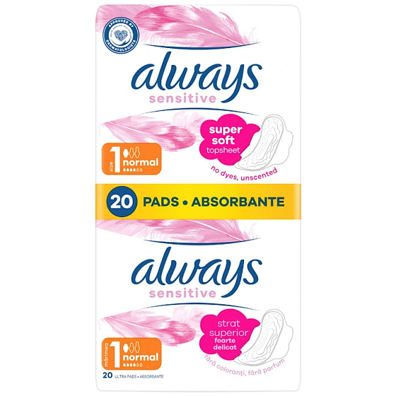 Always Ultra Sensitive Normal Plus wkładki higieniczne 2 x 10 sztuk