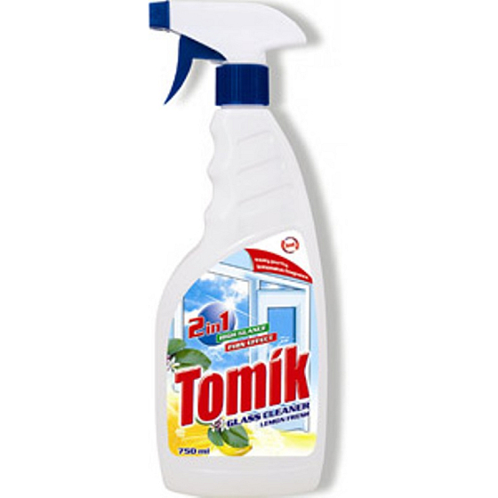 Tomík Glass Cleaner Lemon Fresh 2v1 čisticí prostředek na sklo 750 ml